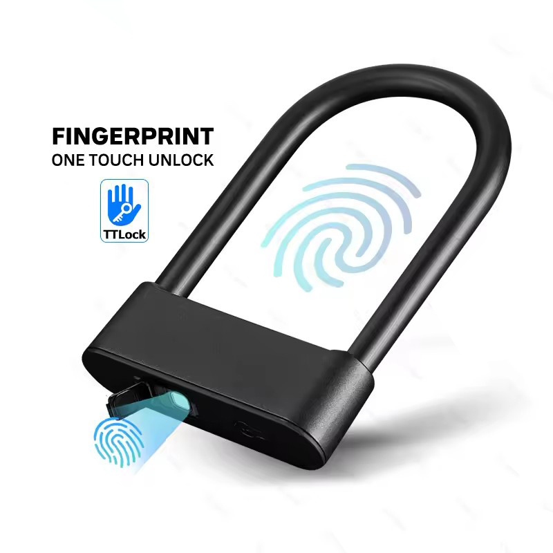 TTlock fingerprint bicycle electronic smart Anti-theft security portable Smart door lock Anti-pry smart U Lock