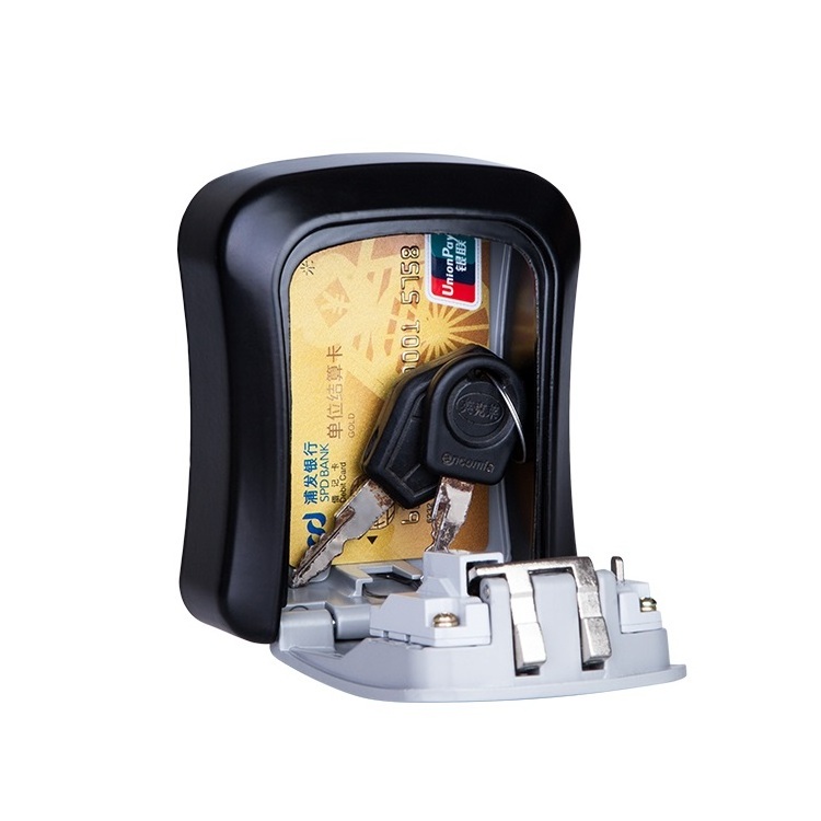 Safe Key Lock Box 4 Digits Combination Weatherproof Wall Mount Key Lock Safes,Hide a Key Outside with Resettable Code