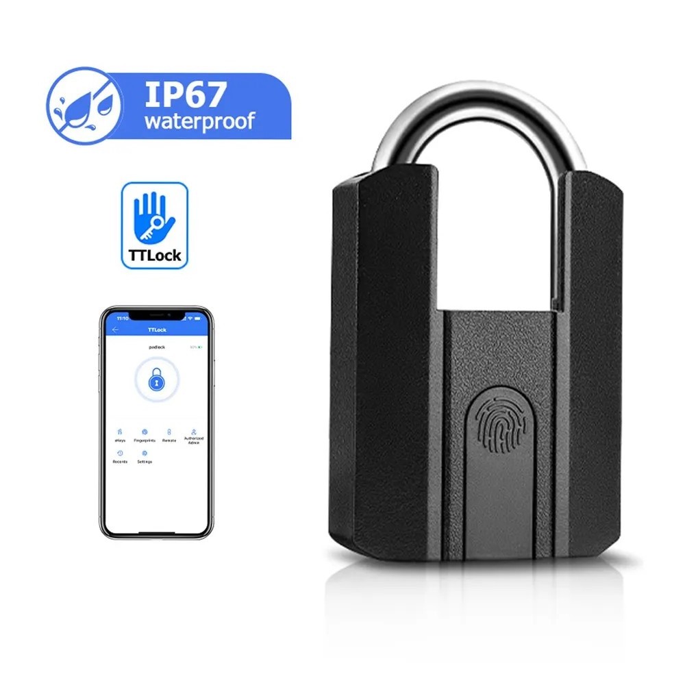 Wholesale Waterproof Fingerprint Smart Padlock With Keyless Suitable for bicycle  Storage Cabinet Smart Padlock