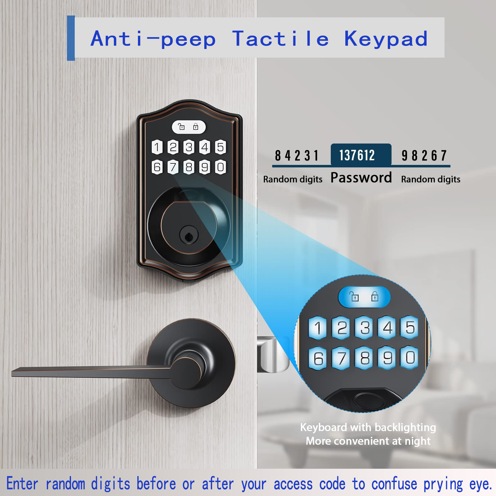 Wholesale Tuya Blue-tooth Fingerprint Intelligent Door Lock Keyless Entry Smart Code Deadbolt Lock