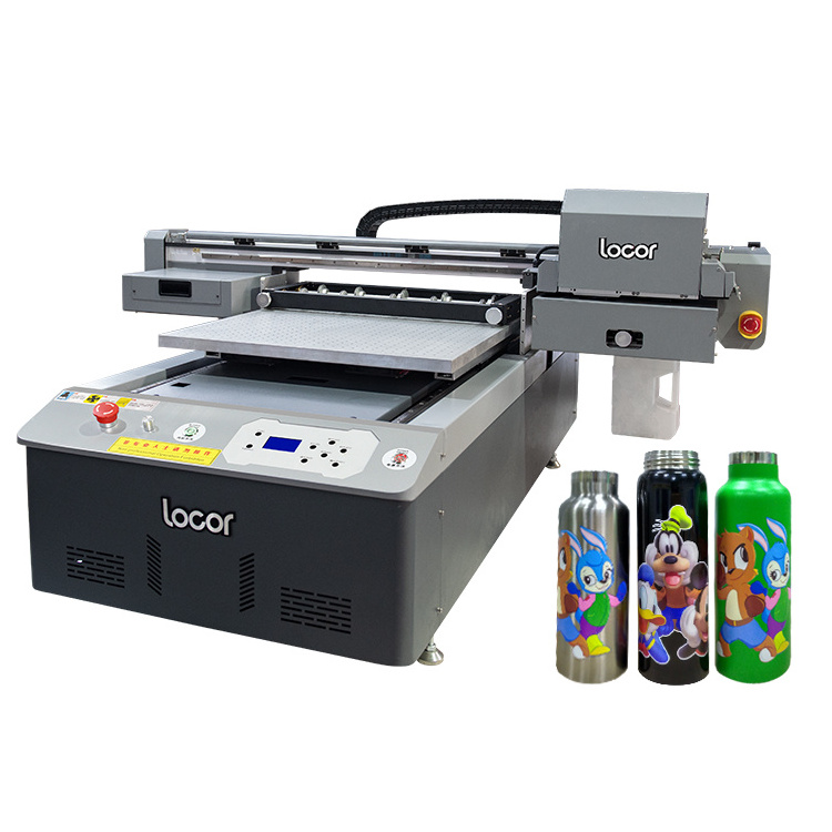 Locor A2/A3 UV 6090 flatbed printer large format printer for gift box pen mugs glass bottles printing machine with varnish