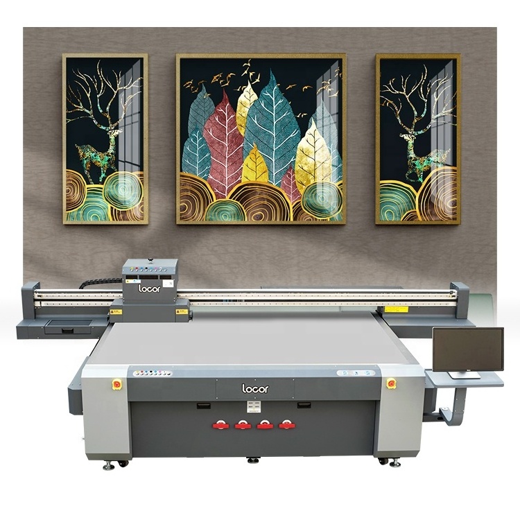 Locor uv flatbed 2513 digital printer for acrylic /glass/ wood board /phone case/metal plate/ceramics/pvc/leather/plastics