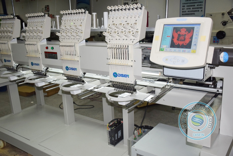 6 Heads 12/15 needles Computer Ultrasonic Industrial Automatic Embroidery Machine with cap weaving