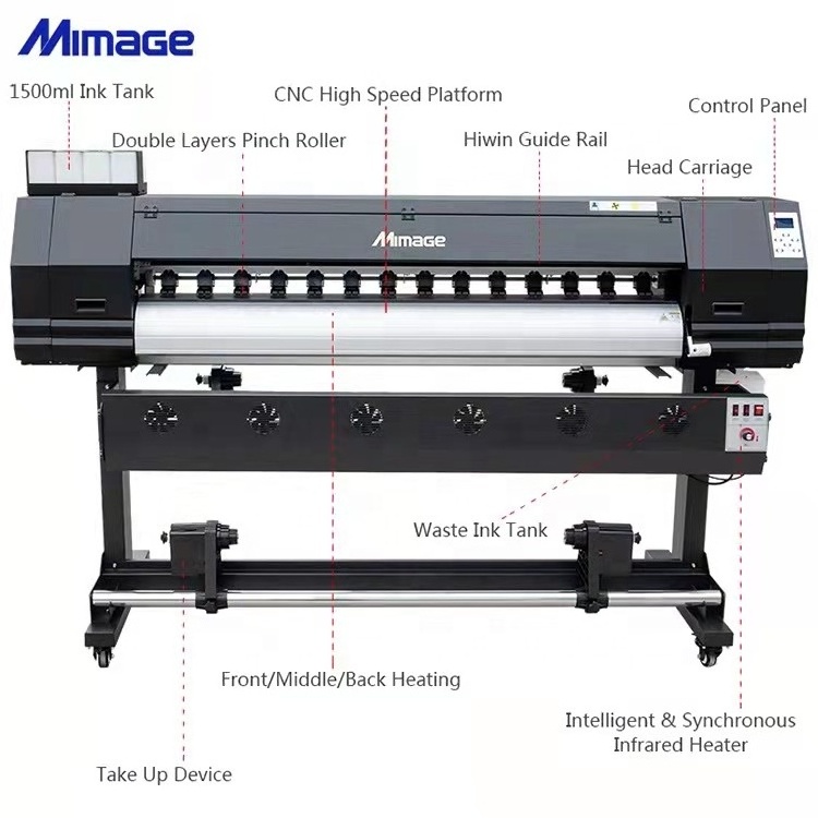 Most popular large format inkjet printer for vinyl canvas car stickers sign flex banner 1.8 meter 6feet digital printer