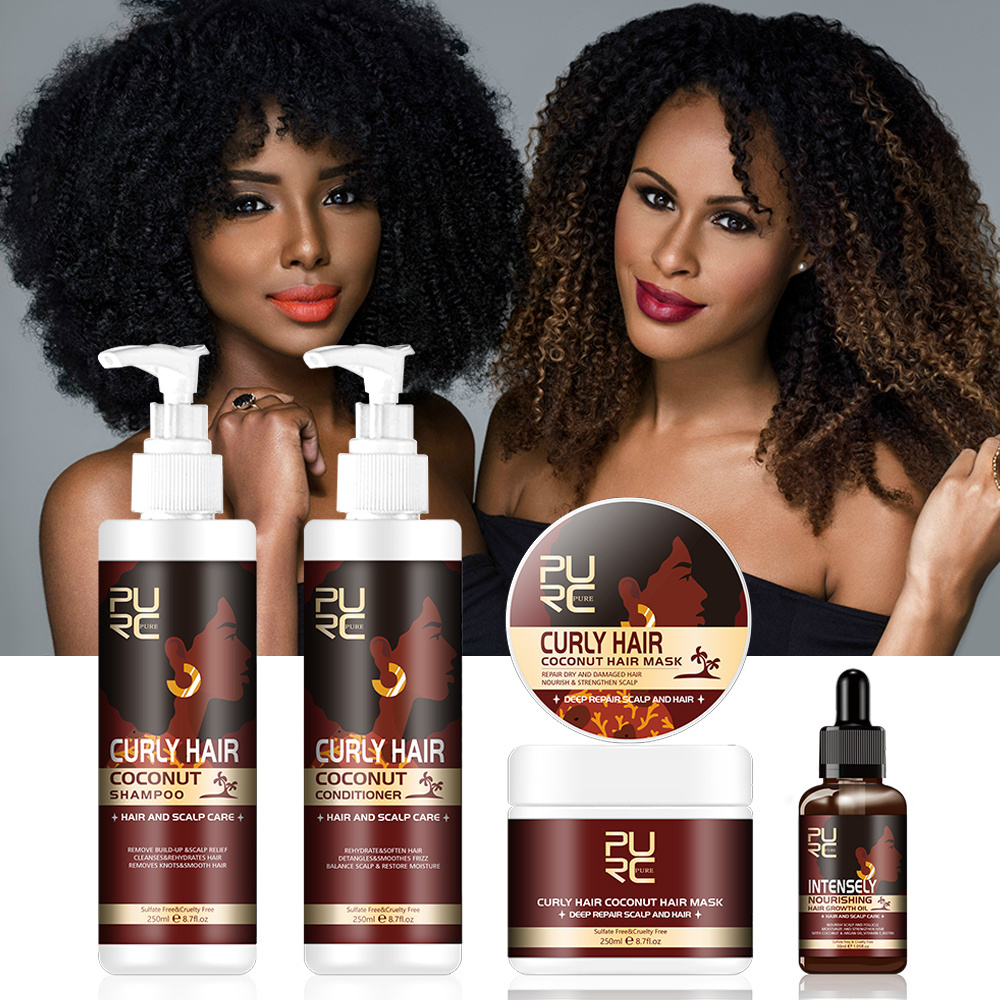 Shampoo Manufacturer Wholesale OEM Organic Natural Afro Hair Care Coconut Curly Shampoo And Conditioner Private Label