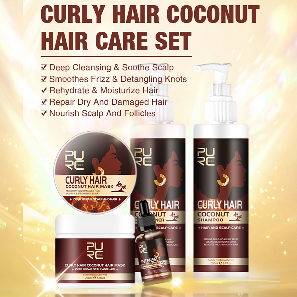 Shampoo Manufacturer Wholesale OEM Organic Natural Afro Hair Care Coconut Curly Shampoo And Conditioner Private Label