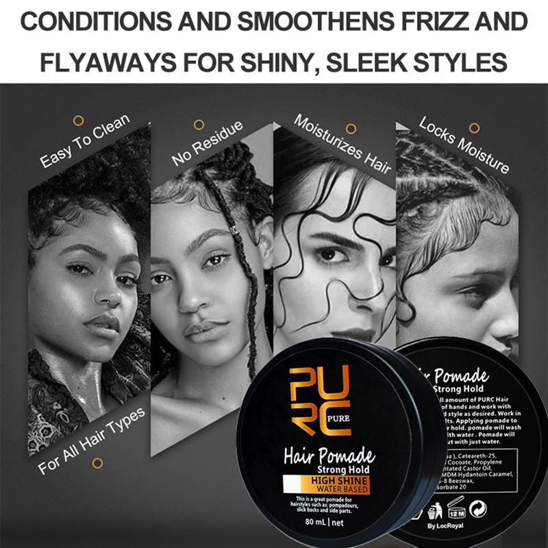 Private Label Extreme Strong Hold Edge Control For 4C Black Hair Women Edge Control Braid Gel Hair Styling Pomade Wax