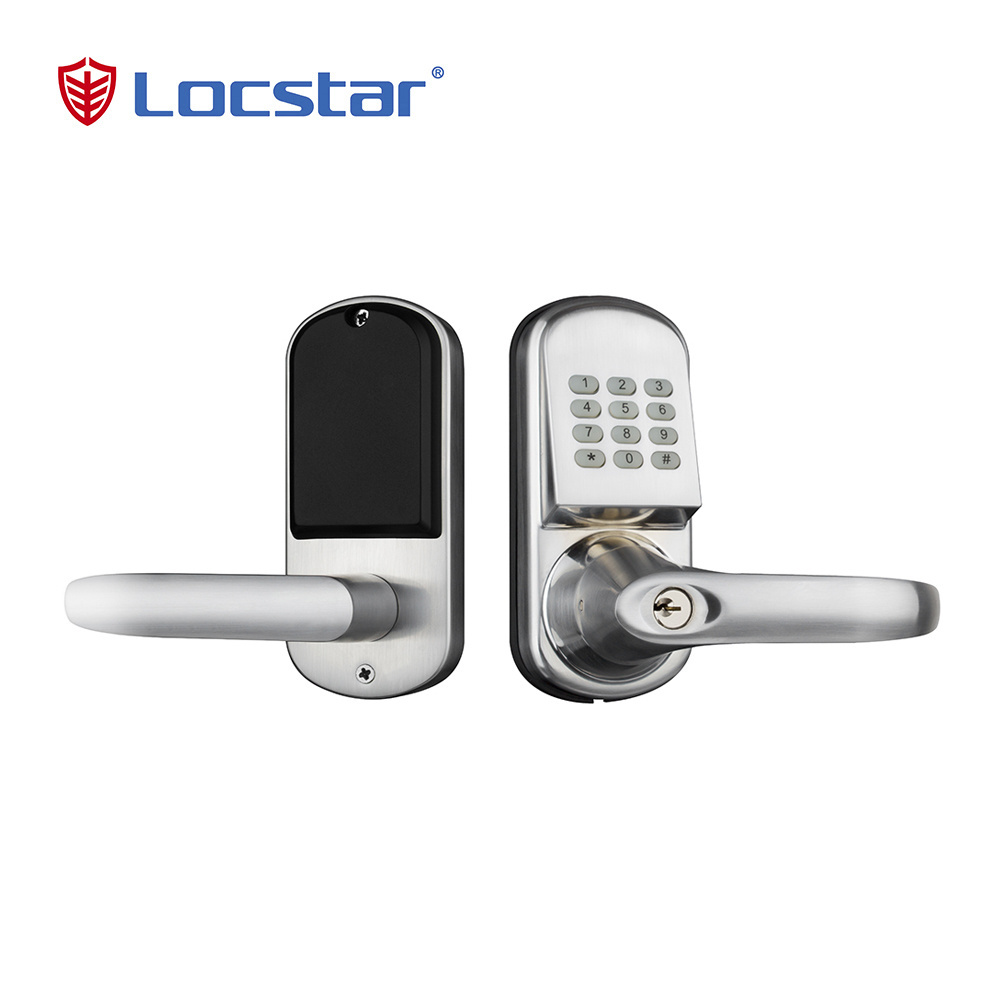 Locstar Z wave Password Waterproof Small Z-Wave Lock Card Door Handle Wireless Keyboard Zwave Apartment Hotel Lock