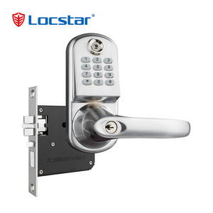 Locstar Main Password Gate Keyless Electric Security Smart Digital Door Lock LS8015-TM Home Automation Lock Silver Zinc Alloy