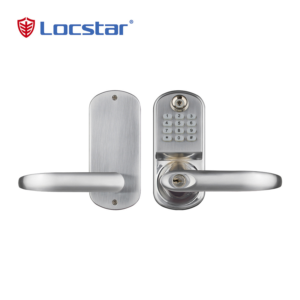 Locstar Main Password Gate Keyless Electric Security Smart Digital Door Lock LS8015-TM Home Automation Lock Silver Zinc Alloy