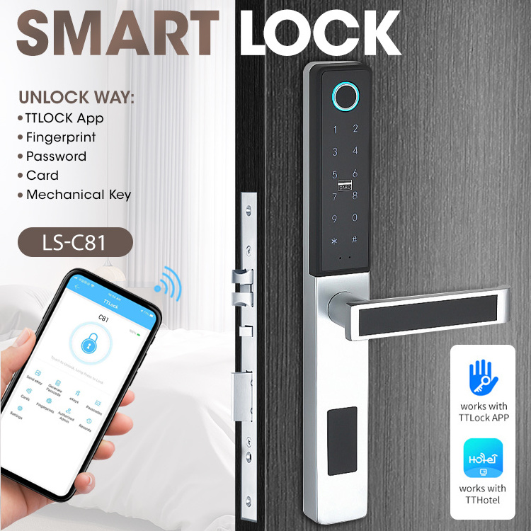 Locstar TTlock Smart Door Lock Ultra Narrow Gate Lock with BLE App Control and Fingerprint Technology