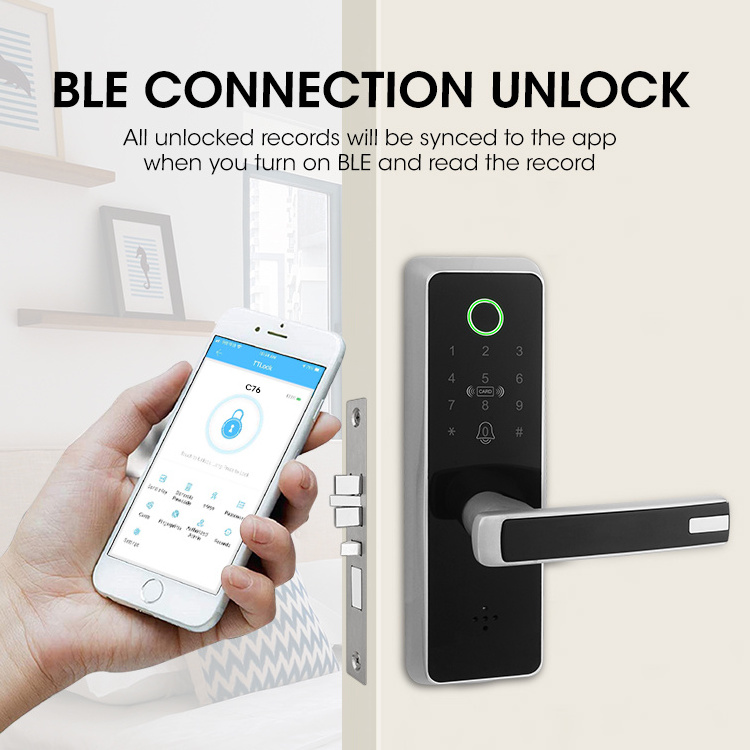 Zwave Door Lock Wireless Lock Controlled By Smart Phone For Airbnb