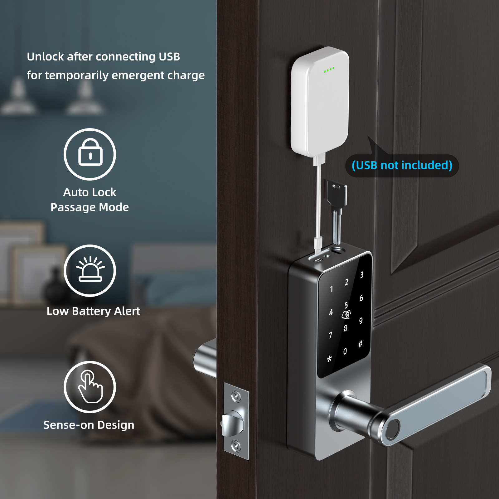 Digital Security Keyless App Wifi Electric Keypad Ttlock Fingerprint Outdoor Password Gate Home Biometric Tuya Smart Locks