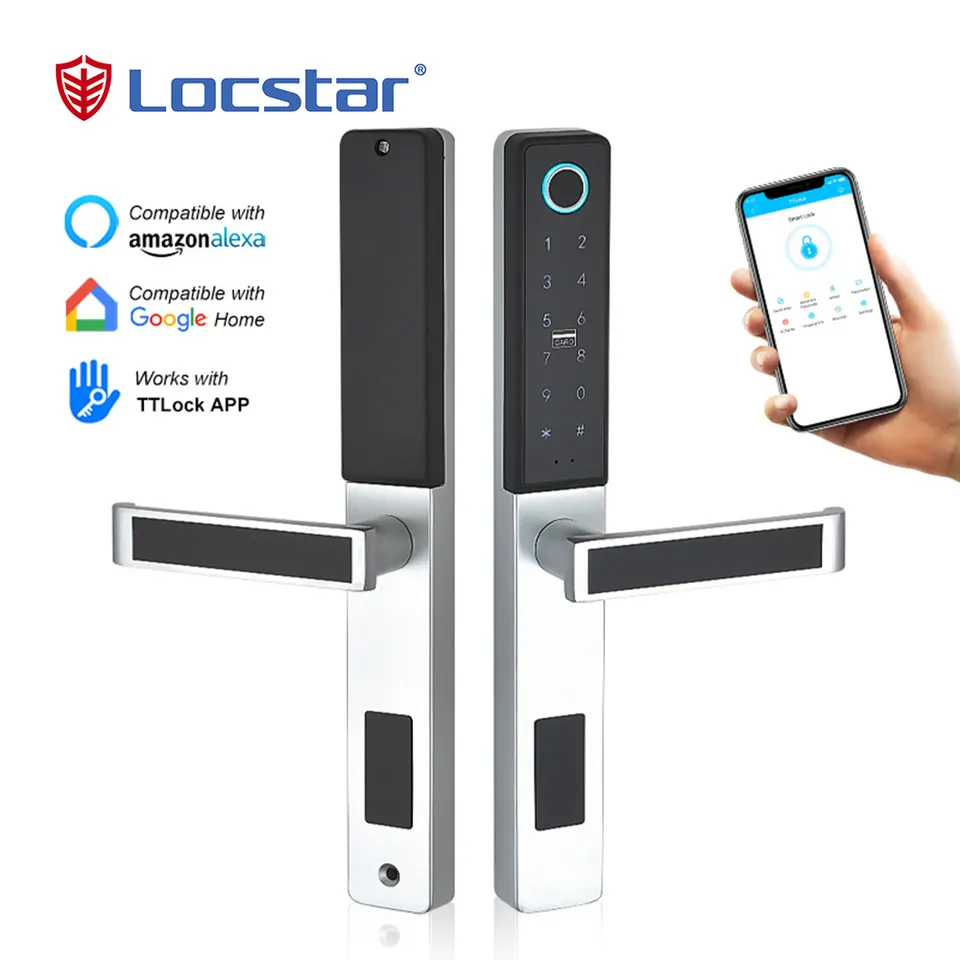 Small Euro Style Safe Digital Door Lock Smart Wifi Fingerprint Key Card Code Traditional Europe Standard with TUYA Network