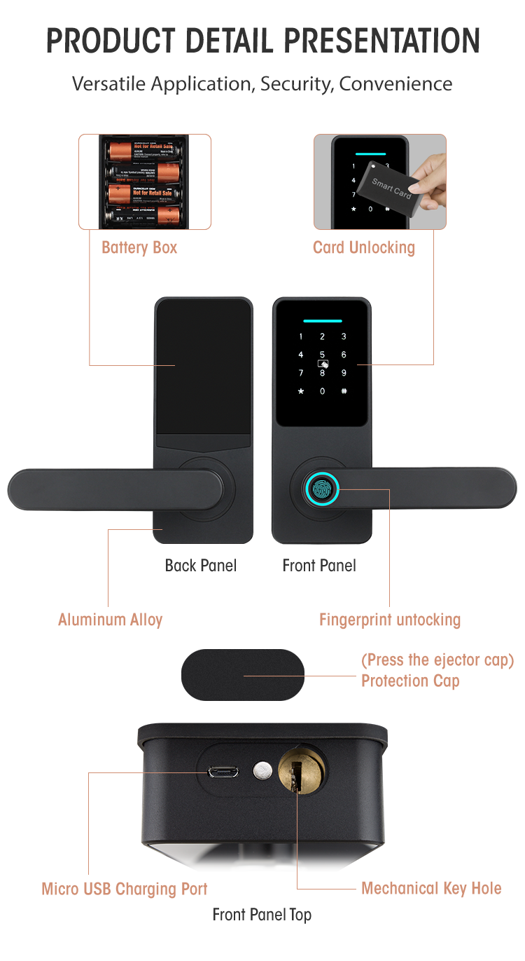 Cerradura Inteligente Alexa Ttlock App Automatic Electronic Biometric Fingerprint Digital Smart Door Lock