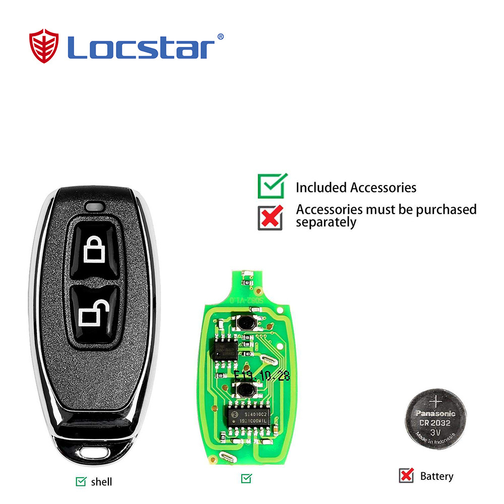 Locstar Hot Sale electronic Auto Gate Opener Remote Control 2 button keyfob Mini Wireless Remote Control Door Lock Switch