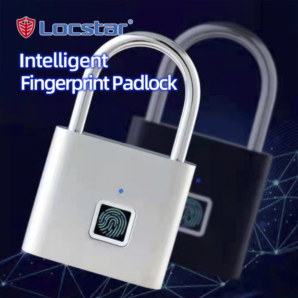 Locstar Travel Security Door Lock Smart Keyless Usb Rechargeable Smart Fingerprint Padlock Fingerprint