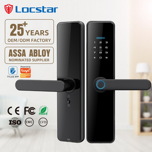 Locstar High Security Anti Theft Smart Door Lock Tuya Wifi Biometric Intelligent Ttlock Electronic Fingerprint Door  Smart Locks