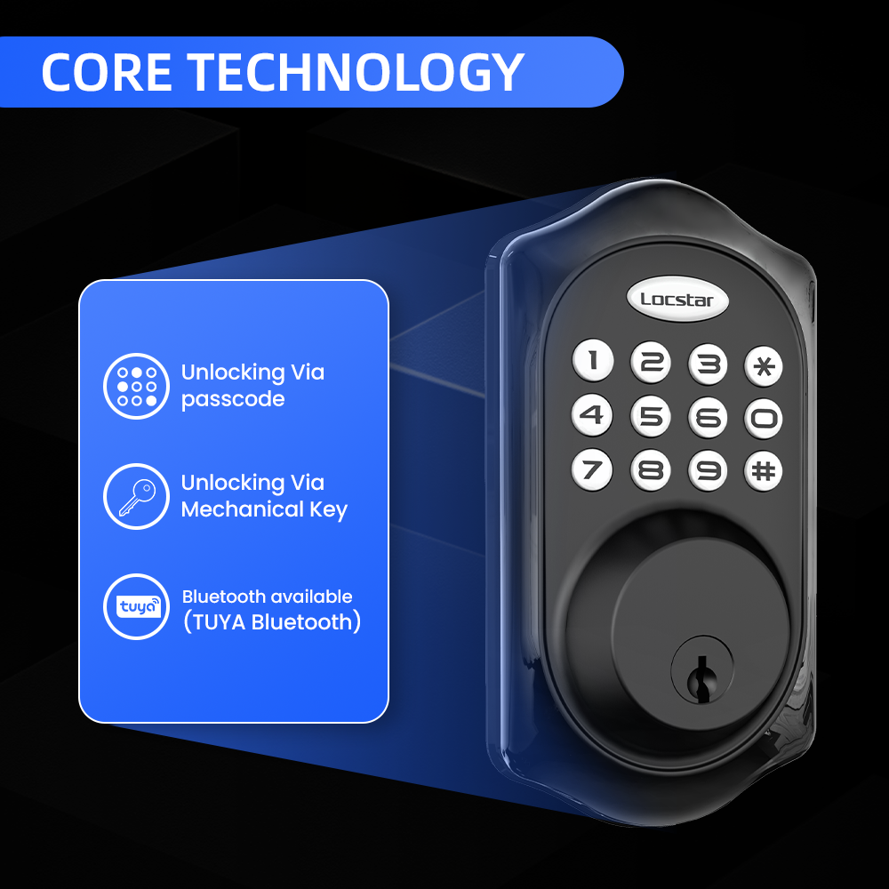 Locstar Smart Door Lock Gold Combination with Keys from Shenzhen Features Password App