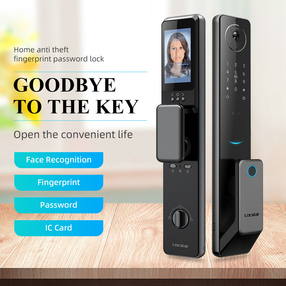 2024 Smart Door Lock Tuya Wifi Smart Fingerprint Digital Safe Door With Camera Lock For Home