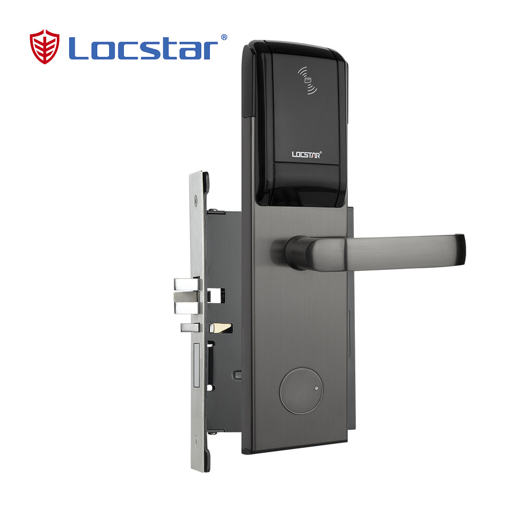 Locstar Stainless Steel Customize Bathroom Silver Smart Lock Door Card Reader Key Apartment Intelligent Hotel Deadbolt Door Lock