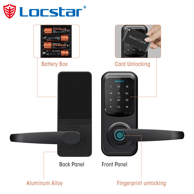 Security Touch Screen Fingerprint Cerraduras Intelligent Password Fechadura Digital Waterproof Outdoor TTlock Smart Door Lock