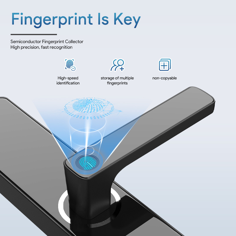 Locstar Security Ttlock Tuya Wifi Electronic Biometric Fingerprint Keyless Entry Smart Digital Keypad Door Lock For Home