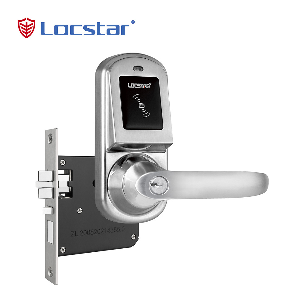 Locstar Lock Wooden Door Offline Single Latch Electronic RF Key Card Smart Hotel Locking System RFID Hotel Lock