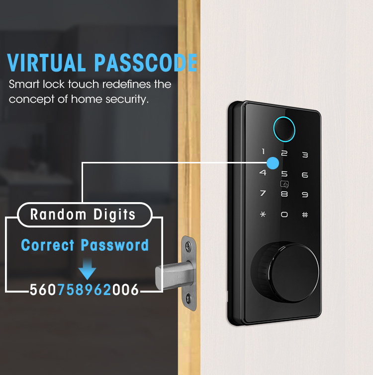 Smart RIM Deadbolt Auto Lock Fingerprint Password App Control TTLOCK TUYA APP Card Door Lock