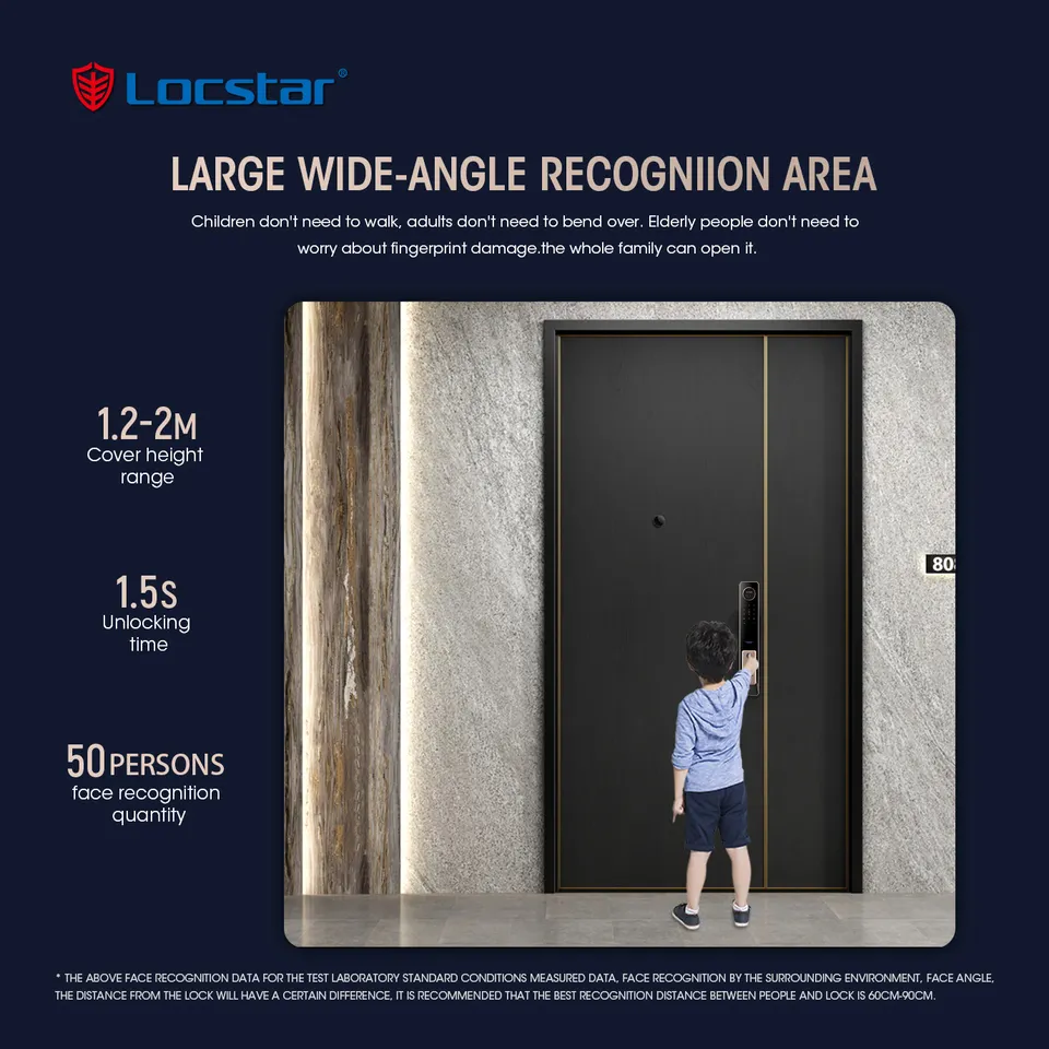 Locstar Factory Wholesale Phone Cerradura De Puerta Tuya Smart Door Fingerprint Fully Automatic Lock