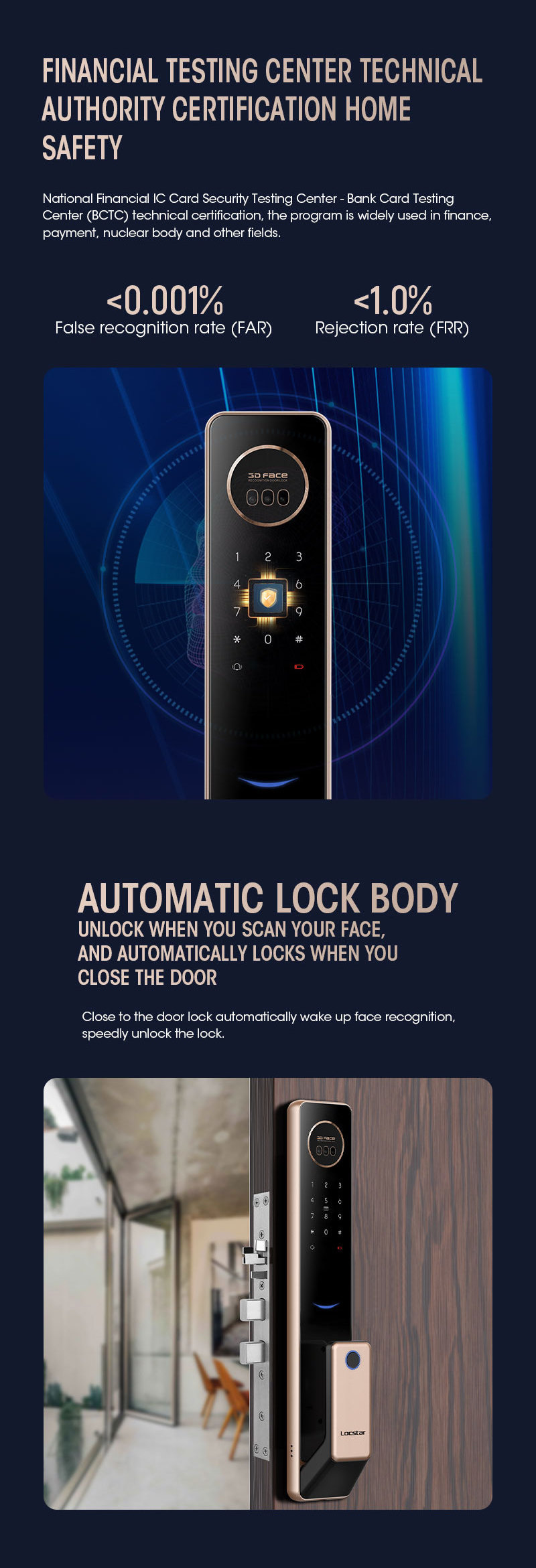 Locstar Factory Wholesale TTlock Keyless Entry Door Lock Smart Digital Deadbolt Fingerprint Fully Automatic Lock With Camera