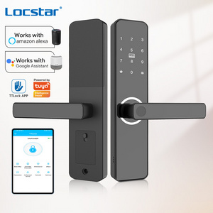 Locstar Security Ttlock Tuya Wifi Electronic Biometric Fingerprint Keyless Entry Smart Digital Keypad Door Lock For Home