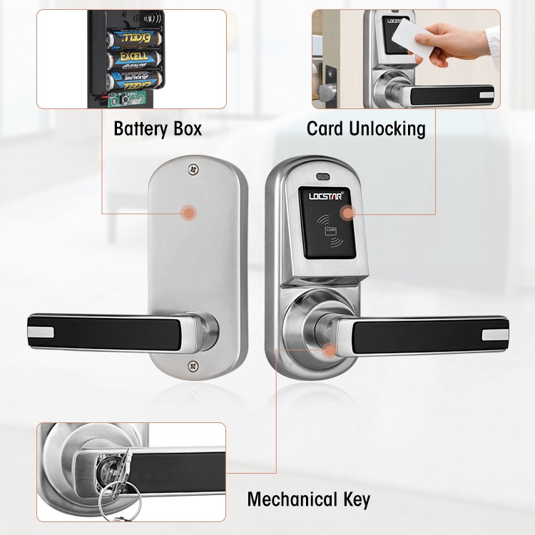 Locstar Intelligent Electronic Safe Hotel Locks Rfid Card Key Software With Digital Smart Door Lock