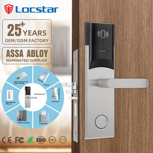 Locstar Wooden Door Electronic Contactless RFID Key Card Hotel Door Lock System Hotel Room Lock