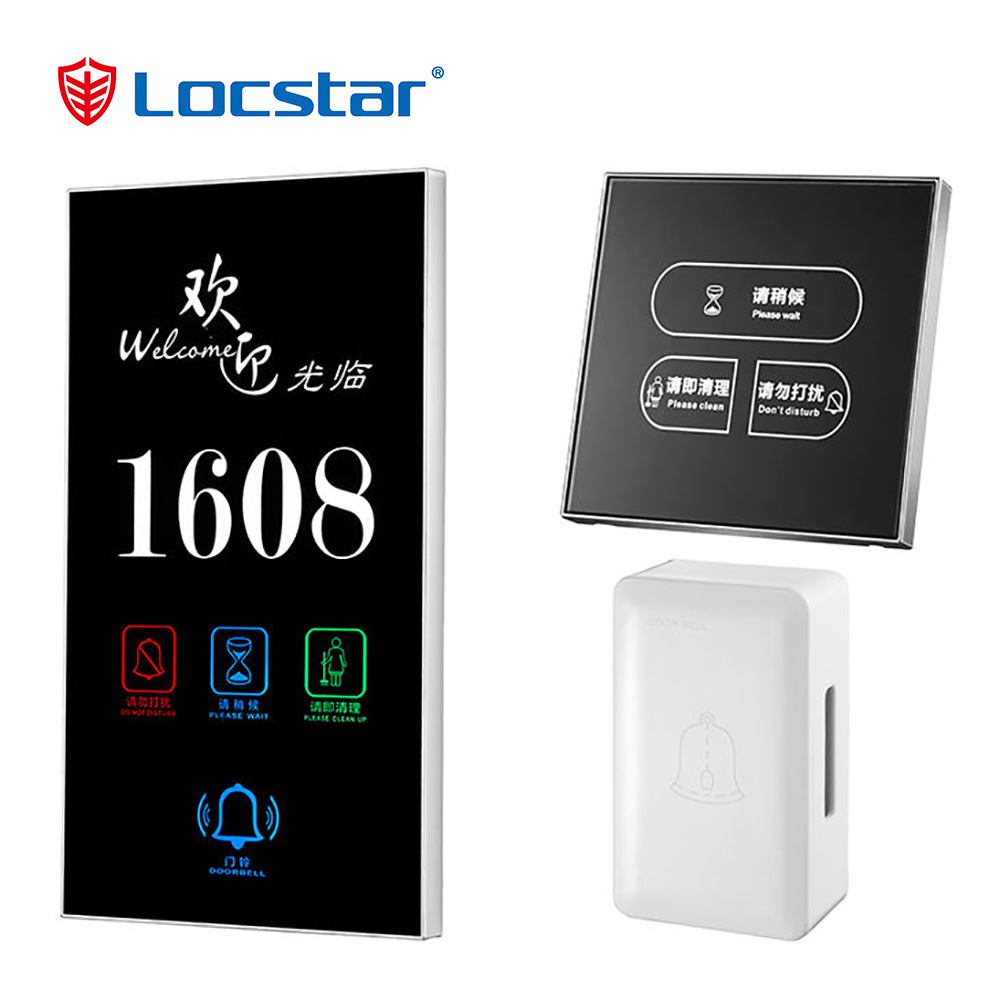 Locstar Modern LCD Wall Hotel Number Plate with DND Door Plates Sign Plate Electronic Doorplate Room No.displays Zinc Alloy < 5W