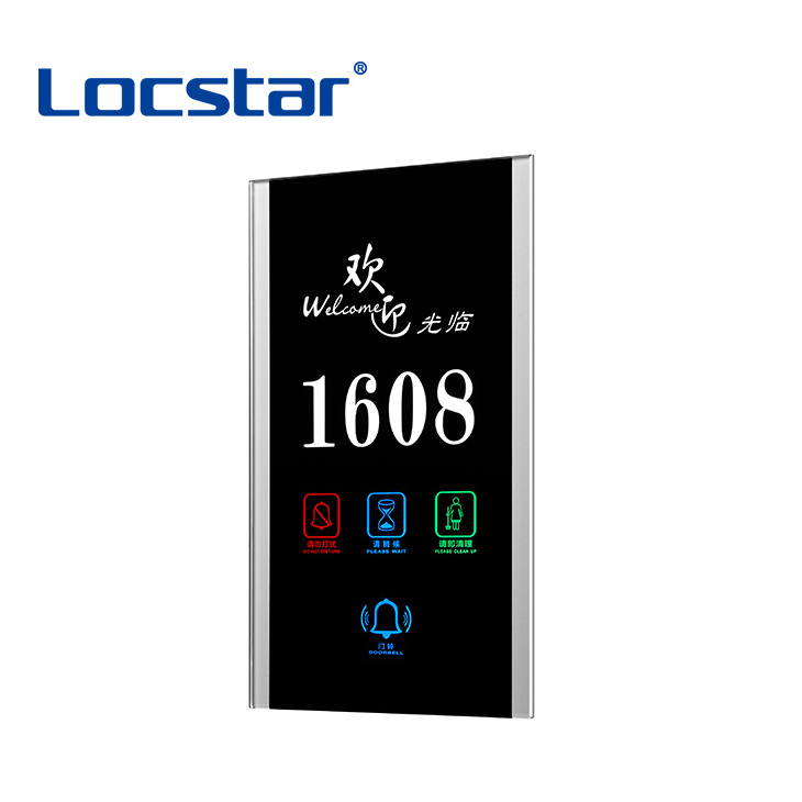 Locstar Modern LCD Wall Hotel Number Plate with DND Door Plates Sign Plate Electronic Doorplate Room No.displays Zinc Alloy < 5W