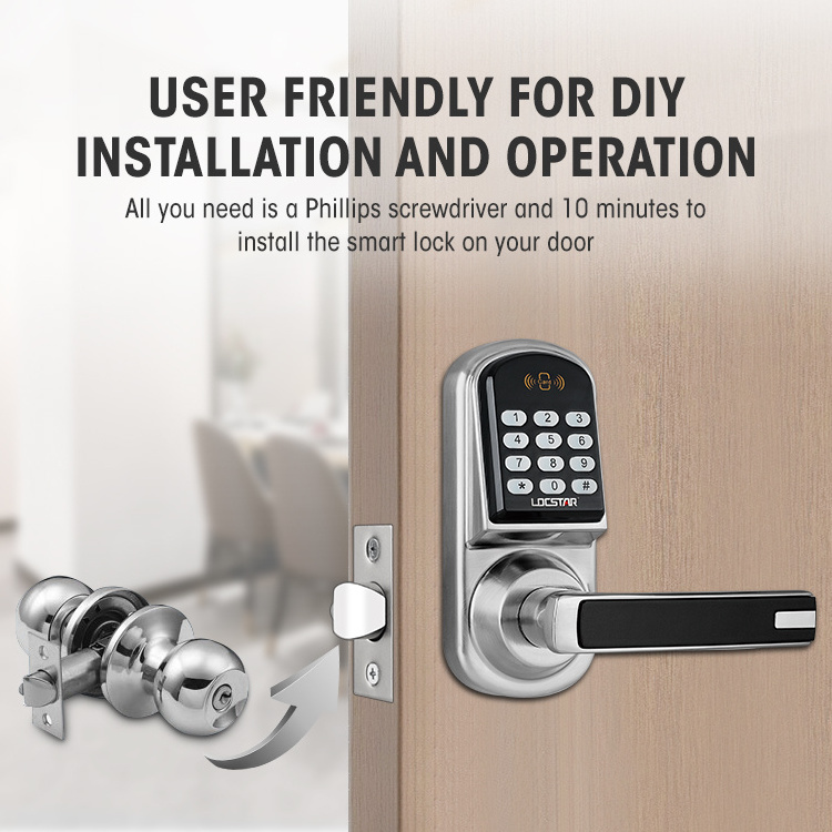 Number Serrure De Porte Password Digital Aluminum Cerraduras De Inteligente Para Puertas Security Smart Lock For Wooden Doors