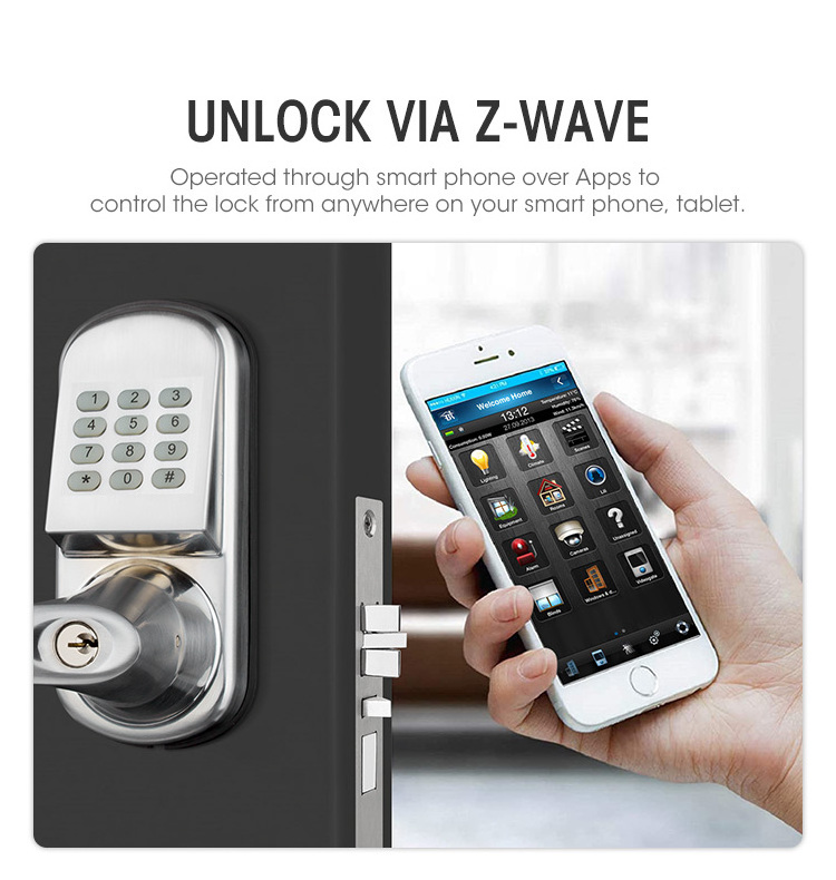 Locstar Zinc Alloy Security Intelligent Electronic Password Smart Home Zigbee Zwave Door Lock