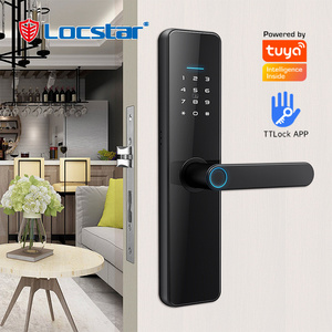 Locstar Front Door Fingerprint Door Lock Statlock Keyless Entry Door Deadbolt with Handle Motise Smart Lock