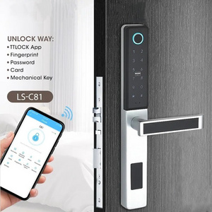 Locstar Slim Smart Lock Front Door Stainless Steel Waterproof Mortise Deadbolt Keyless Digital Keypad Handle Door Lock