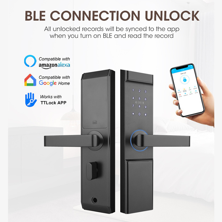 Tooth Keypad Key Waterproof Wifi Intelligent Ttlock App IC Card Smart Hotel Door Lock Locstar Password Cloud Blue 8072-TT CN;GUA