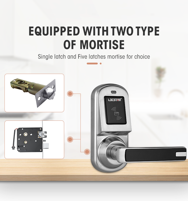 Locstar Intelligent Electronic Safe Hotel Software Card Key With Handle Gate Digital Smart Door Lock