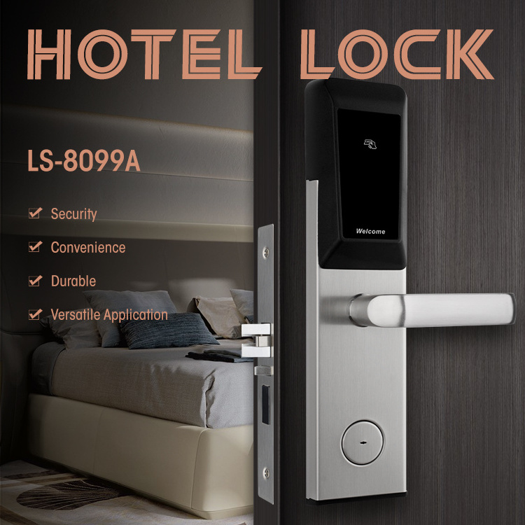 Locstar Fashion Key Safe Mortise Digital Ic Card Hotel Aluminium Mfid Electronic Magnetic Gate Electric Bolt Door Lock