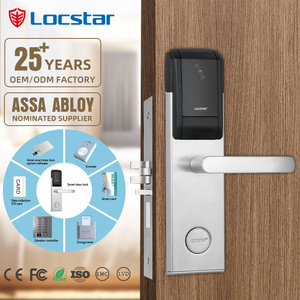 Locstar Fashion Key Safe Mortise Digital Ic Card Hotel Aluminium Mfid Electronic Magnetic Gate Electric Bolt Door Lock