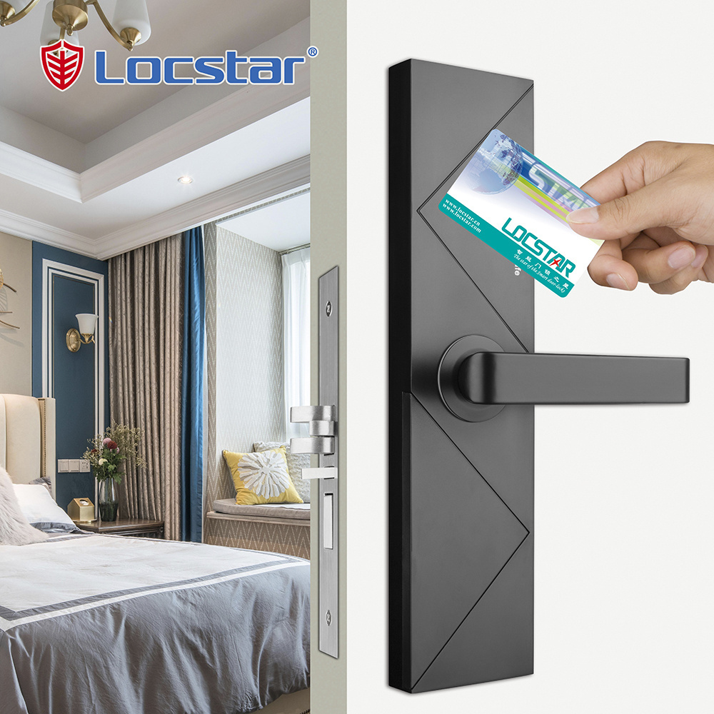 Locstar Smart Rfid Hotel System Handle Electronic Magnetic Safety lock Gate Combination Digital Key Card Door Lock