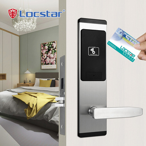 Locstar Intelligent  Electronic For Door With Handle Magnetic Bolt Digitalcard Smart Key Card Reader Access Card Door Lock