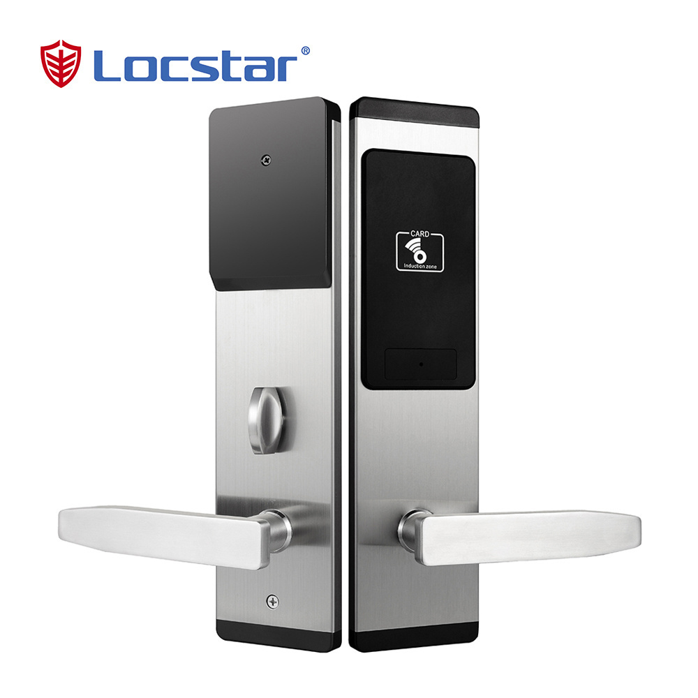 Locstar Intelligent  Electronic For Door With Handle Magnetic Bolt Digitalcard Smart Key Card Reader Access Card Door Lock