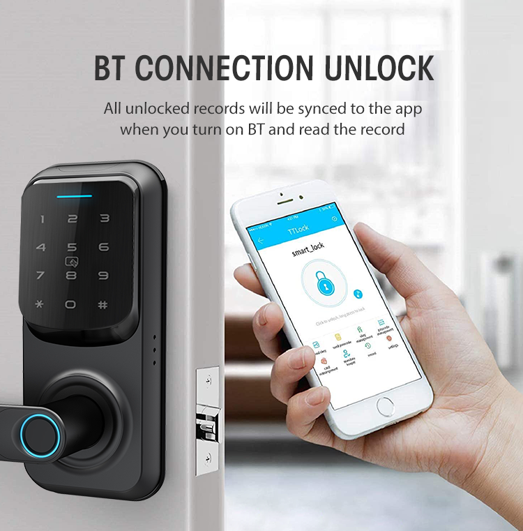 Security Keyless Entry Smart Fingerprint Digital Safe Door Lock For Front Door