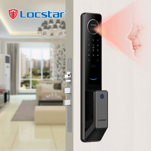 3D Face Recognition Tuya Golden Video  Finger Smart Door Lock Wifi For Aluminum Door