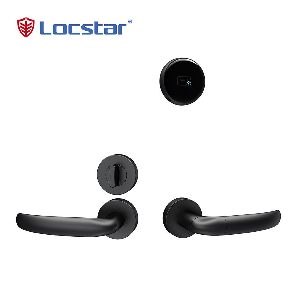 Locstar New Arrivals High Quality Keyless Access Handle Rfid Card Key Door System Software Electronic Hotel Door Lock